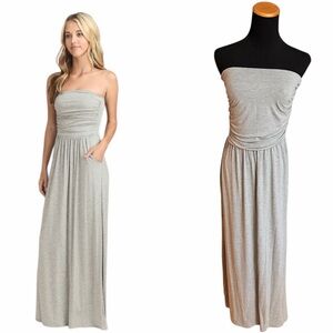 NWT! HALARA Ruched Strapless Knit Maxi Dress